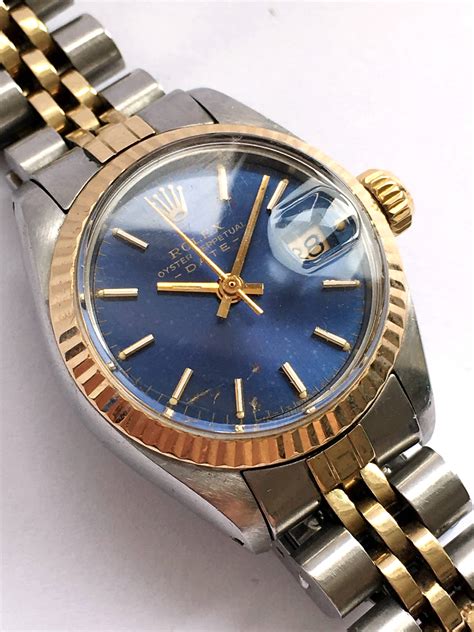 ladys rolex with blue dial